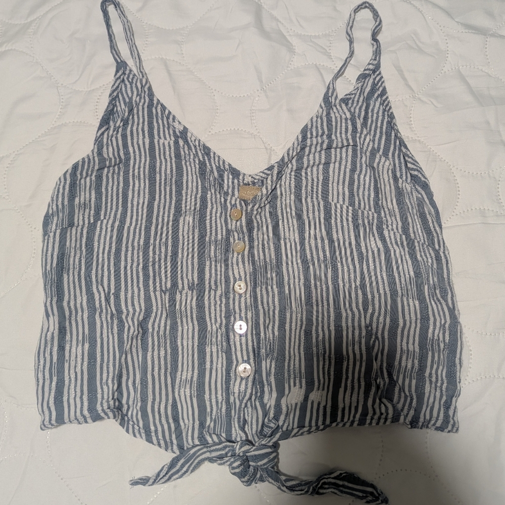 Striped Blue and White Women's Top, Size S/M